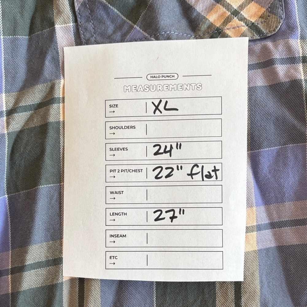Lauren Ralph Lauren 100% Cotton Lavender, Green & Peach Plaid Button-Up size XL - Picture 4 of 12